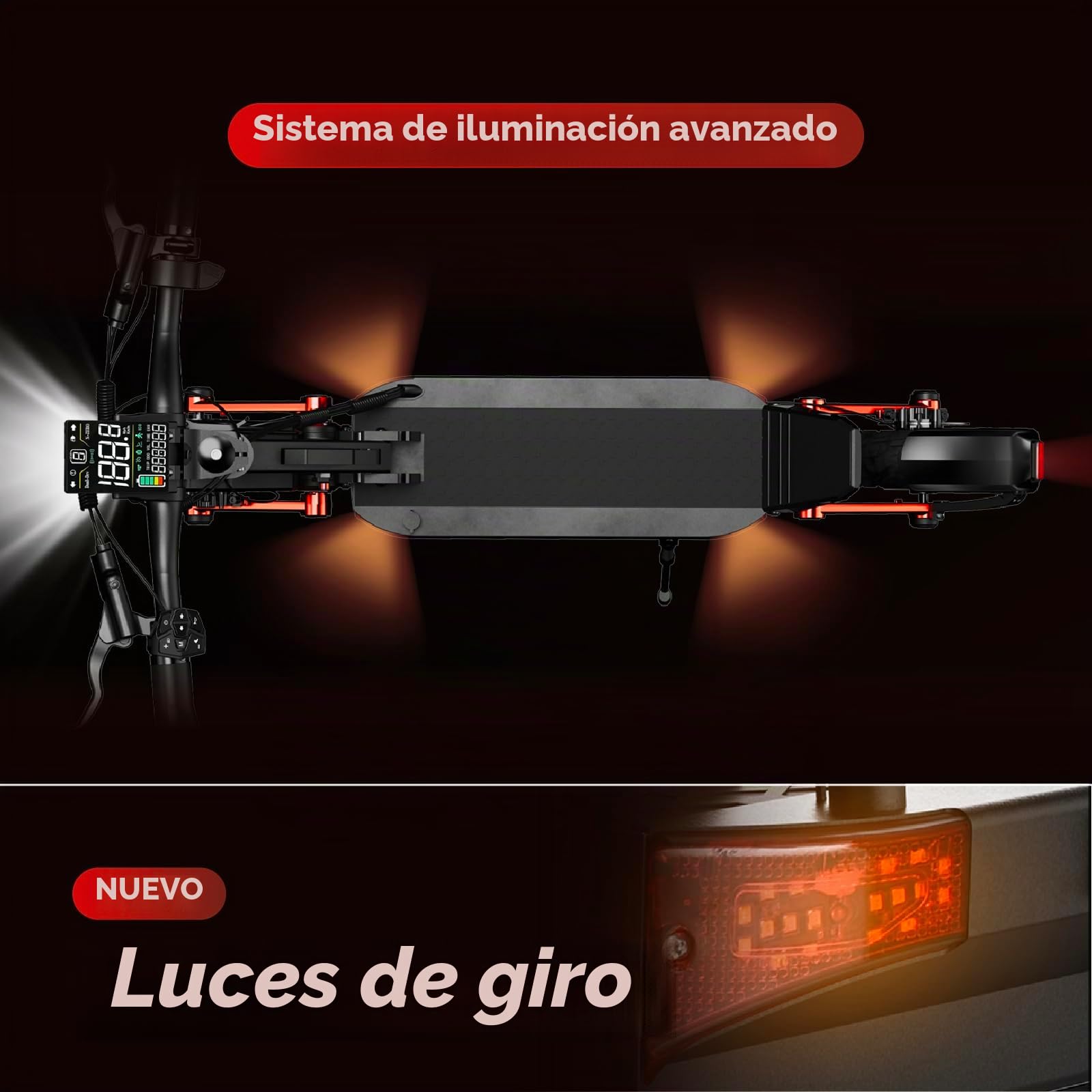 Patinete eléctrico Todoterreno Profesional para Adultos JOYOR Serie S Batería 48 V 13 Ah/60 V 18 Ah Motor 600 W/1000 W*2 Autonomía 50 KM/70 KM Luces de Giro