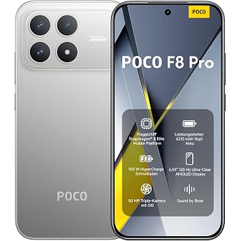 XIAOMI Poco F8 Pro, Smartphone 12 + 256 GB, 6.59-inch 120 Hz AMOLED Display, 50 MP Triple Camera with 60 mm Telephoto Lens, S