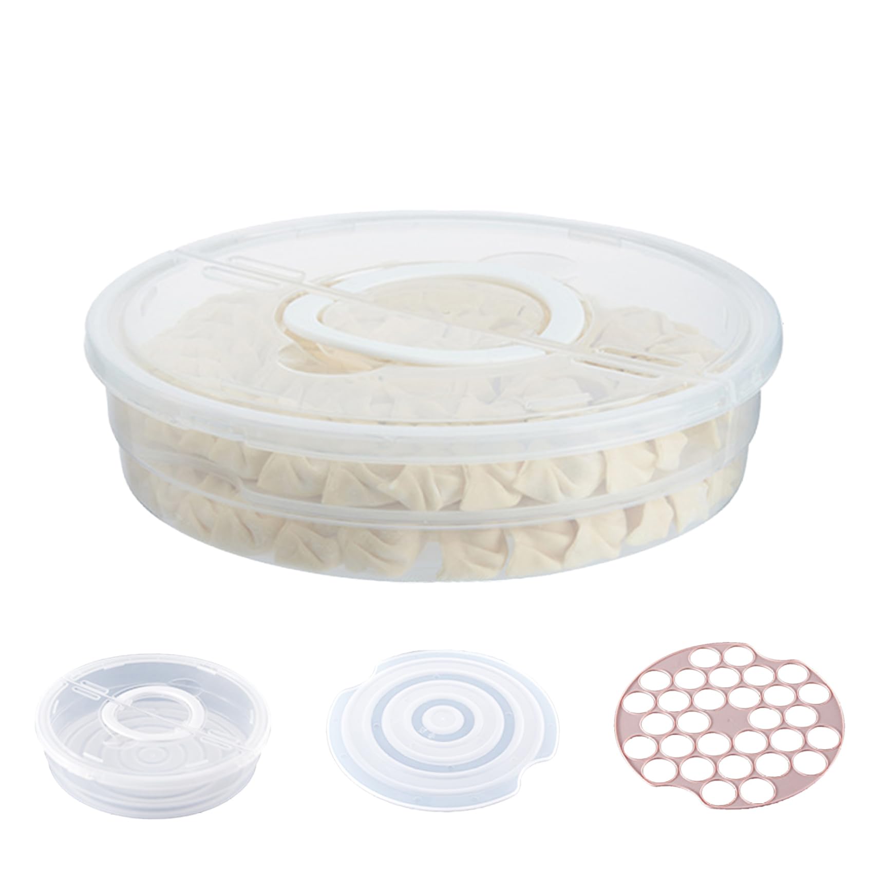 NIDONE Support à Tarte avec Couvercle et poignée, récipient à Pizza Rond de qualité Alimentaire de 12 x 3, 4 Pouces, récipient Stockage Tarte 2 pneus allant au Four et au réfrigérateur pour gâteau, œ