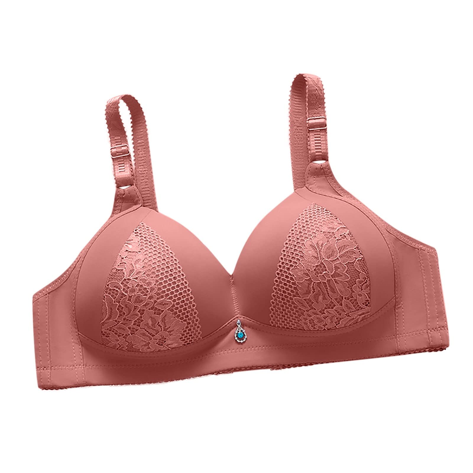 Bra for Womens Wireless Comfort Adjustable Brassiere Lace Sexy Light Padded Lingerie Front Closure Lady Bras