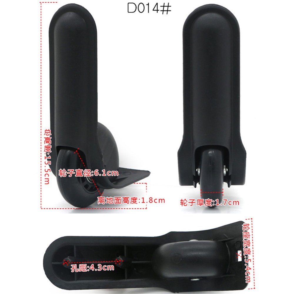 Liaozy888 Directional Replacement Luggage Wheels D014# (Di Long) Luggage Wheels Parts/Repair for suitcases Wheels Replacement (a Pair/Set)