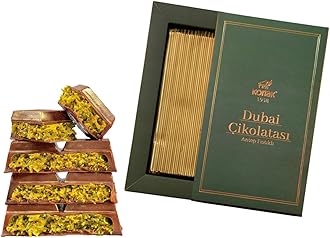 Dubai Chocolate Bar - 7oz | 200g HANDMADE Premium Rich Milk Kunafa Pistachio Butter Chocolate, Individually Wrapped Fresh Treats, Luxury Gift Box for Birthdays & Special Occasions, Large Bar