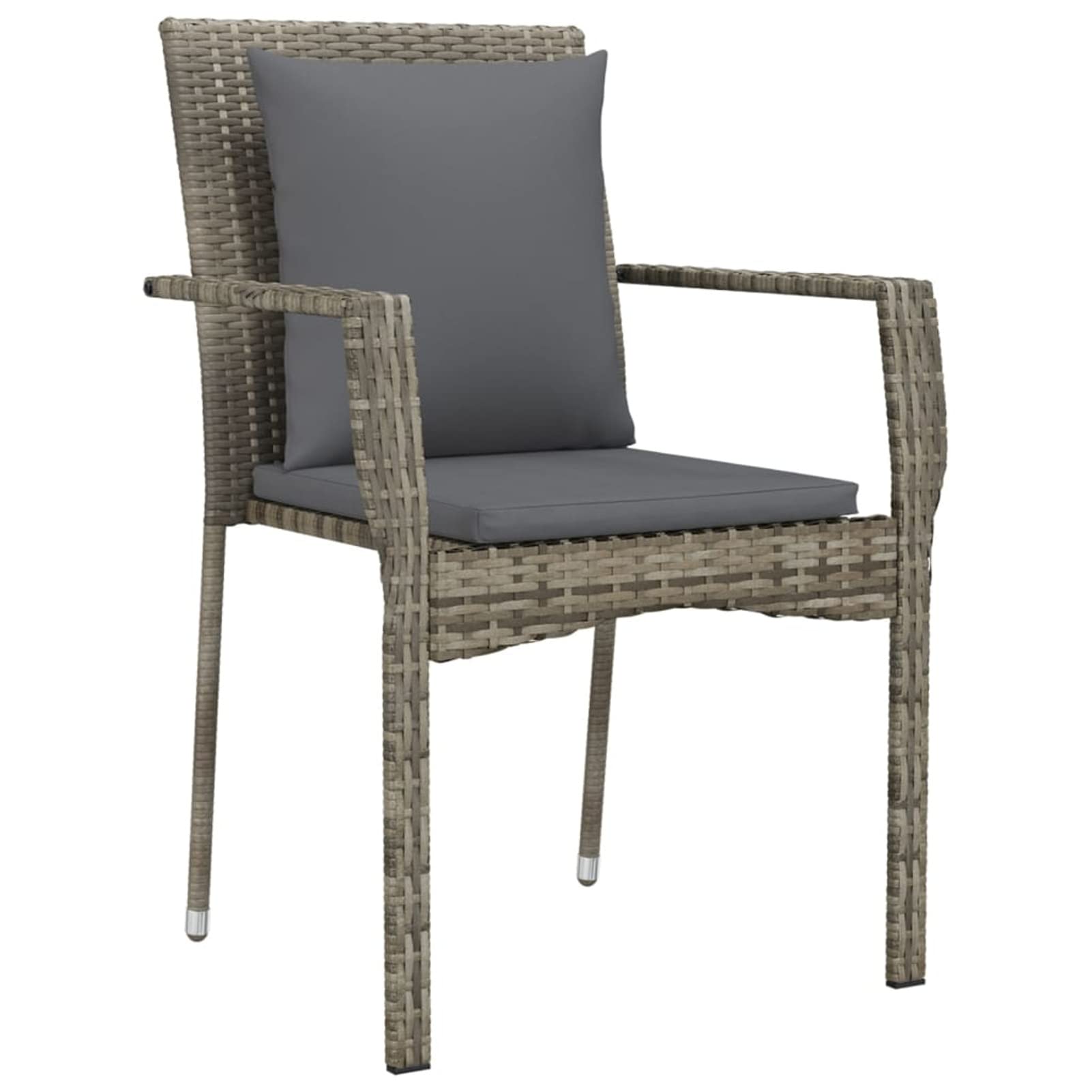 3185115 Set da Pranzo Giardino 5pz Nero e Grigio con Cuscini Polyrattan Testata in Legno,Testata Letto Matrimoniale Muebles Dormitorio Spalliera Letto Testiere per Letto Matrimoniale