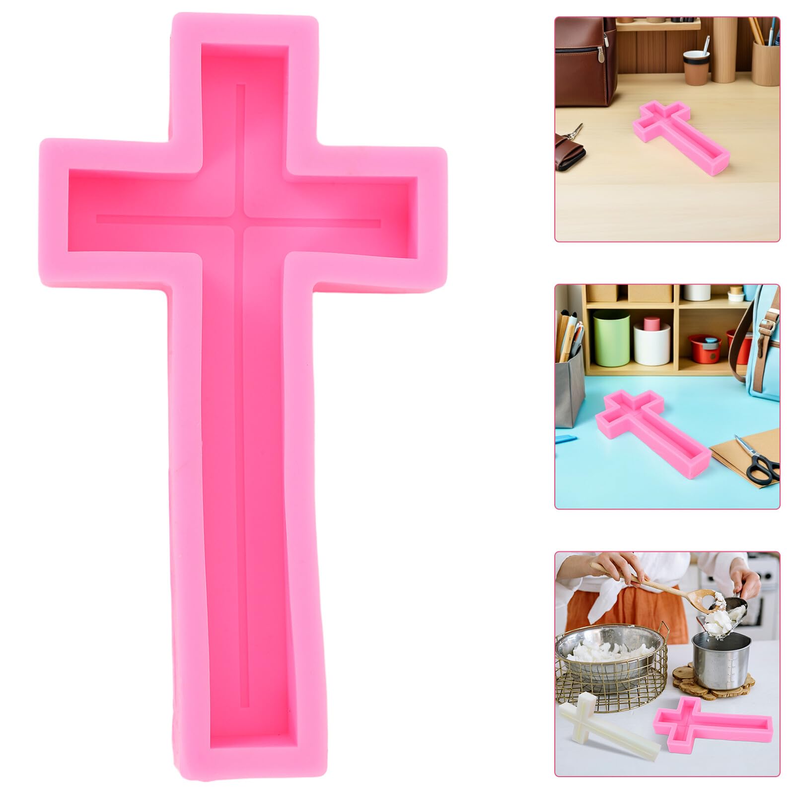 Artibetter Moule Silicone Forme Croix Pour Bougies Savons Résine Démoulage Facile Diy Création Artisanale