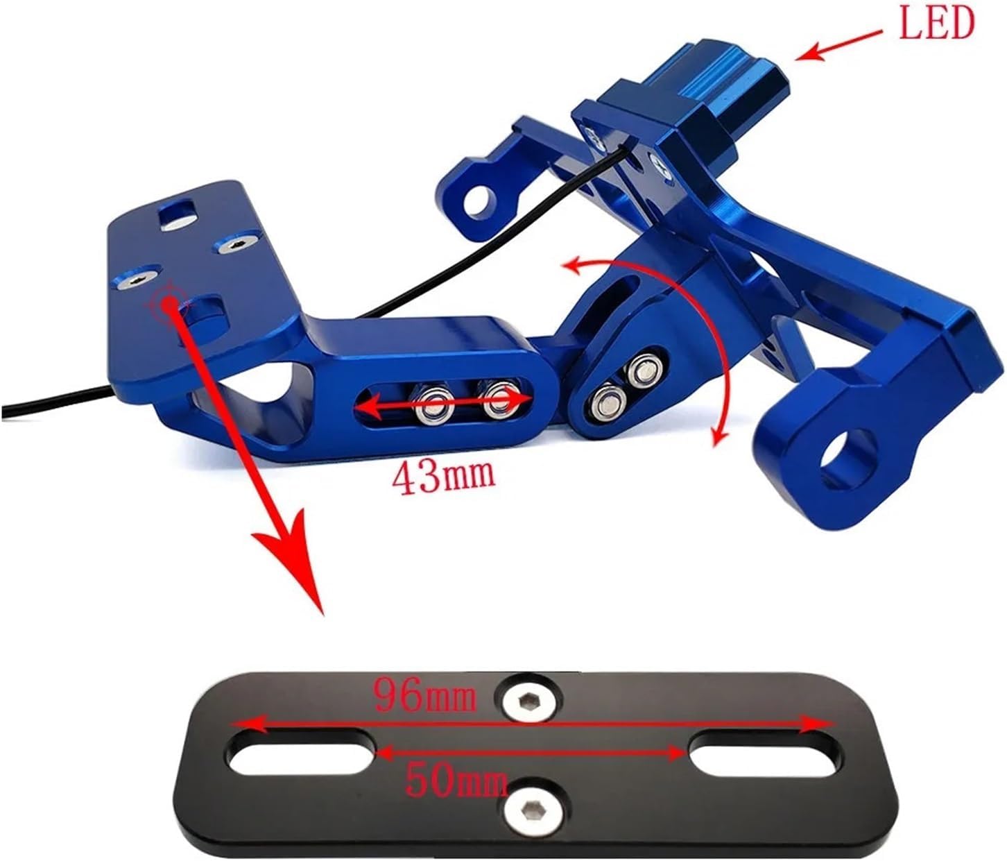 Newest Motorcycle License Plate Holder Support Plaque Moto Bracket Frame Compatible With Fz6 Fz1 502 Tnt 125(Orange)