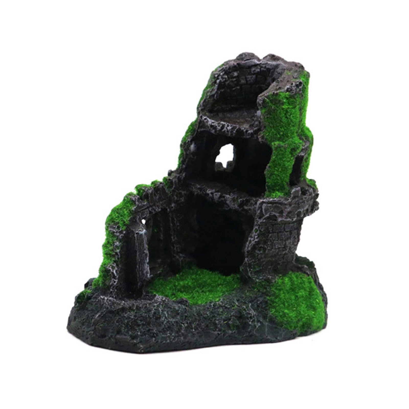 Oxxggkao Realistic Castles Aquariums Decoration with Multiple Hideouts Caves for Fish Tanks Enthusiasts Stable Base Ornaments Underwater Fantasy Fish Habitat