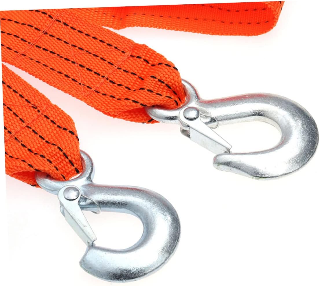 4m Meters Nylon Tow Rope for Outdoor Car Towing Heavy Duty Winch Strap Forged Hooks Sturdy Trailer Recovery Kit for Roadside Emergencies