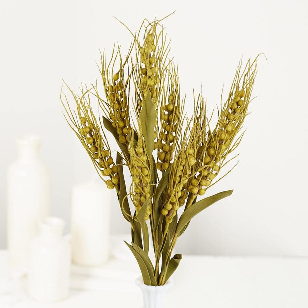 Factory Direct Craft Set of 4 Natural Looking Artificial Sage Green Wheat Bushes | 20" H