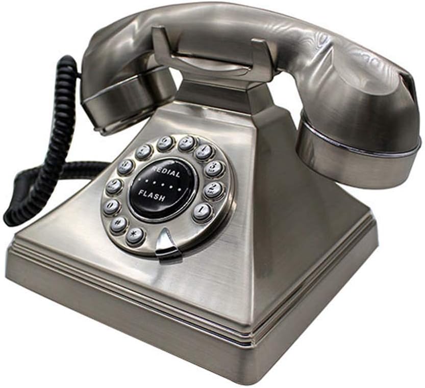 Qdid Corded Telephone Old Fashioned Retro Classic Landline with Push Button for Home and Office Decor, Plastic Home Vintage Wire Phone