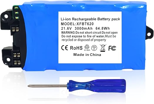 Remate 3000mAh Replacement for XFBT620 Shark Battery, Compatible with Shark IX140 IX141 IX142 IZ140 IZ140C IZ141C IZ142 UZ145 Cordless Vacuum Cleaners, 21.6V XFBT620 Lithium Ion Battery