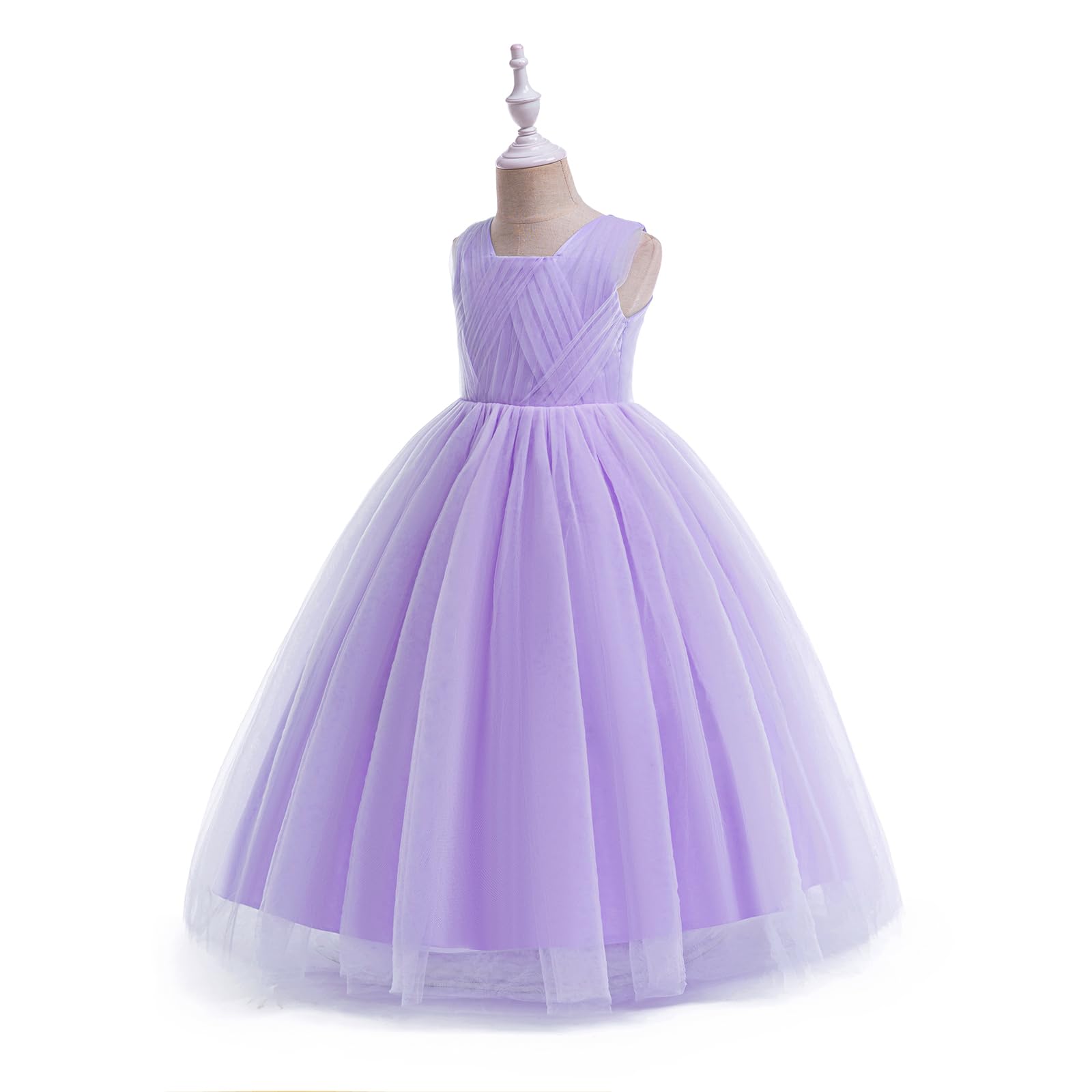 Vestido de novia formal para niñas con flores, para fiesta de tul, dama de honor, desfile, princesa, cumpleaños, baile de graduación