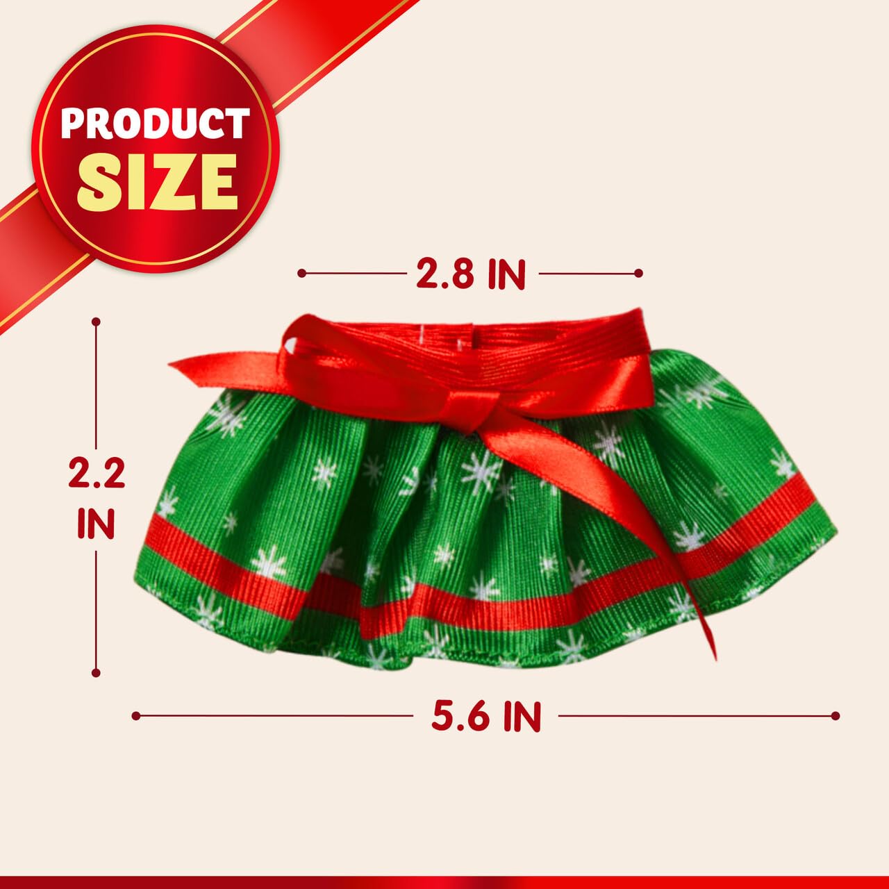 3 piezas de faldas de Navidad para muñeca, ropa de Papá Noel verde de Navidad, vestido de baile, juego de accesorios para decoraciones de Navidad y especiales 6