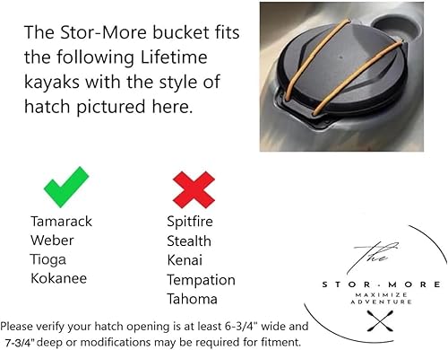 Miniatura 2 de Contenedor de almacenamiento para cubo de kayak de por vida, extra profundo. Para pescadores Tamarack Weber Tioga Kokanee y más. ¡Aumenta el espacio