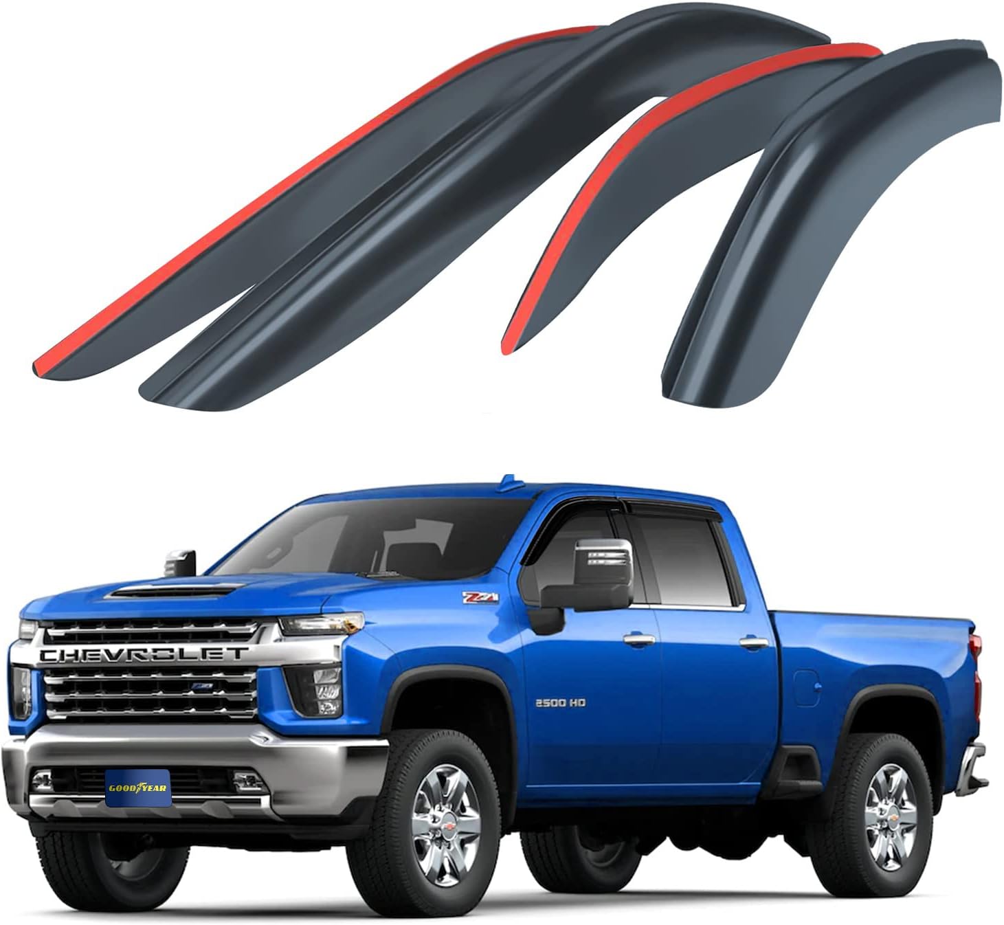 Goodyear Lot de 4 déflecteurs de fenêtre incassables pour camions