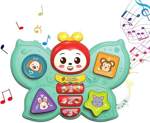 KiuKieya Juguete de bebé con sonido musical de mariposa para niños pequeños y niñas