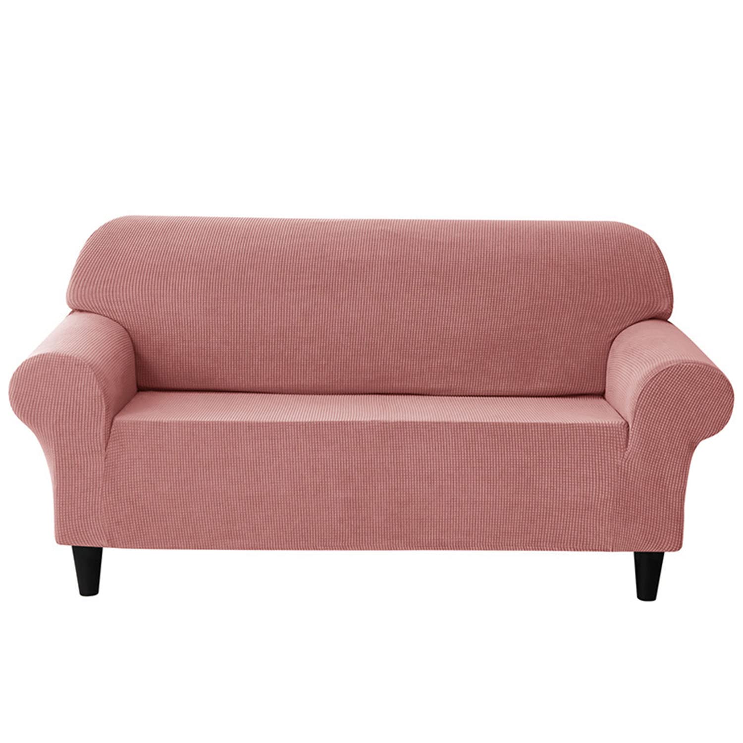 Housse de canapé antidérapante rose extensible 1 place universelle