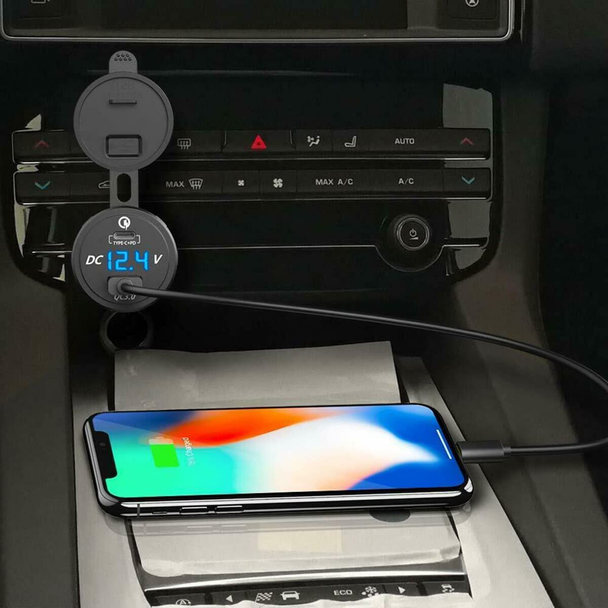 Caricabatteria Doppio Moto USB Quick Charge 3.0 Dual Caricabatterie per