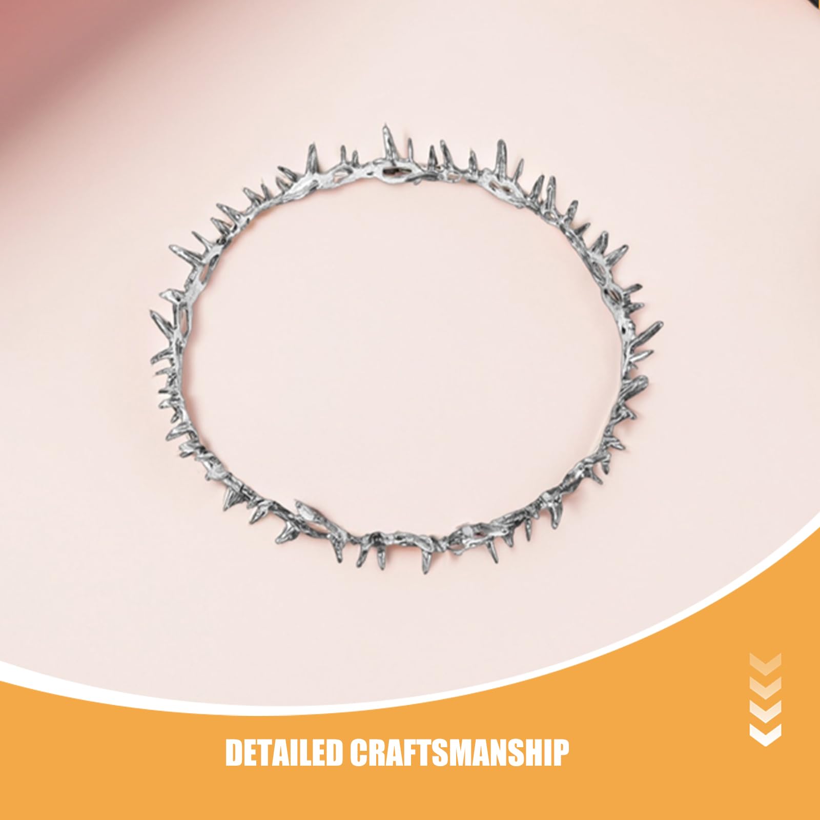 POPETPOP Vintage Dornenkrone aus Metall 2 Stück Leicht und Tragbar Haarschmuck für Damen Cosplay und Braut Accessoire für Kurze Haare und Hochzeit