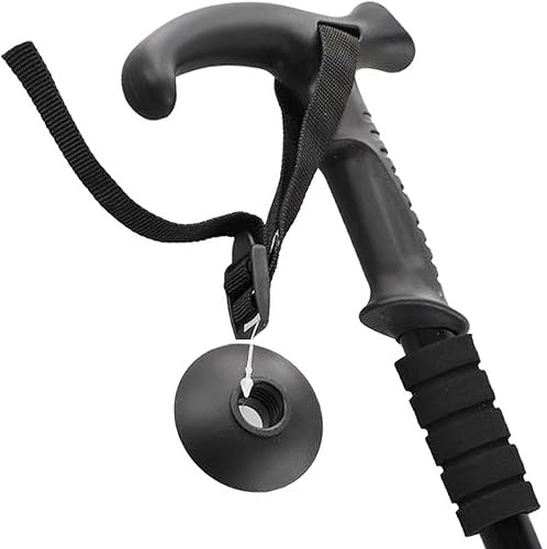 Miniatura 5 de Caminata telescópica para senderismo y senderismo, muleta ajustable de aluminio ligero de 20.9-43.3 in con punta antideslizante, poste de camping