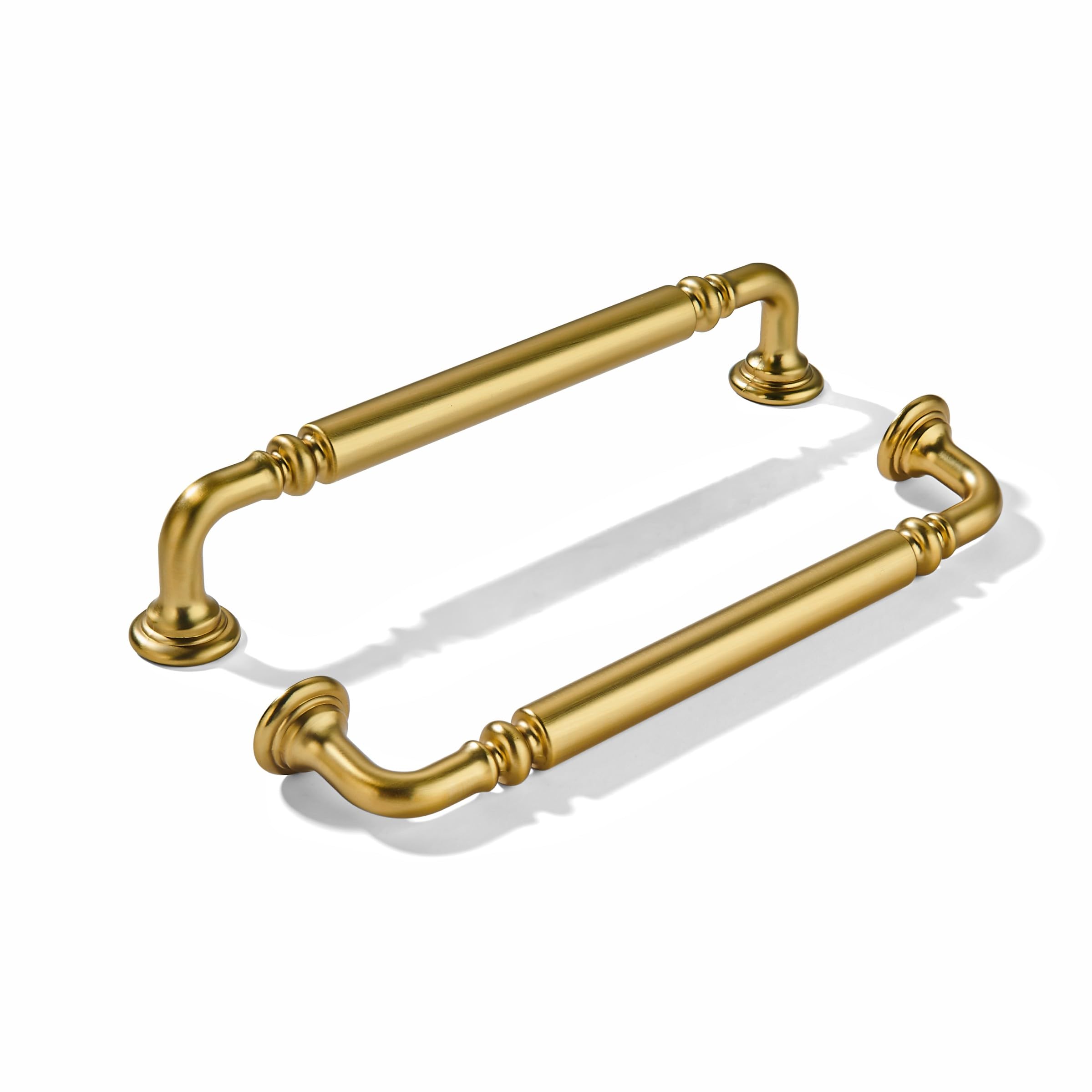 KHTUMEWARE-80392 Vibrant Brushed Moderne Brass Cabinet Pulls CTC 5 in (128 mm) 2-Pack