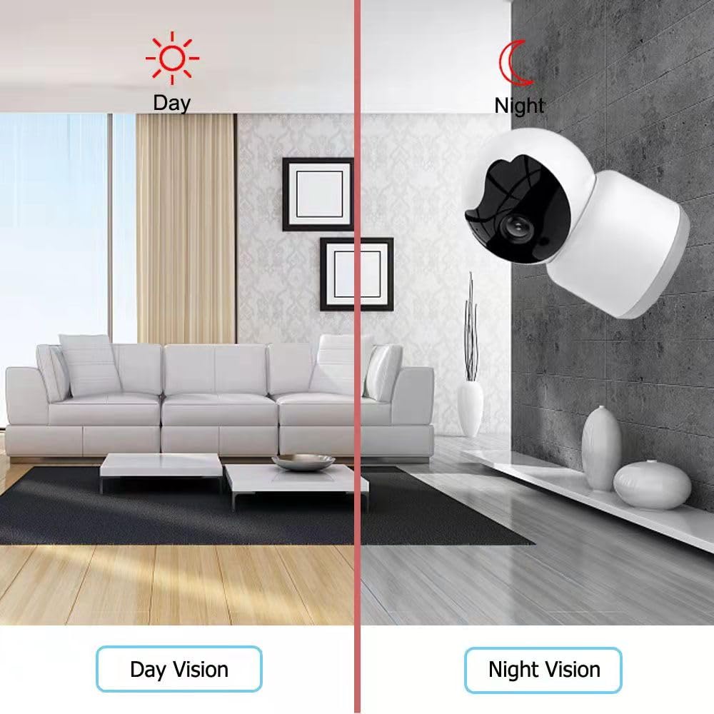 Home Security Camera, Tuya 3MP Indoor Pan-Tilt Smart Camera for Baby & Pet with Motion Tracking, 2-Way Audio, IR Night Vision, Siren, Compatible with Alexa & Google Home, 2.4GHz WiFi