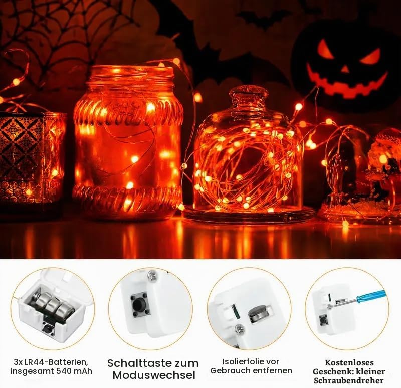 btfarm 12 Stück/3 Modi Lichterkette Batterie, 2M 20 LED Lichterkette Klein – Ansicht 7