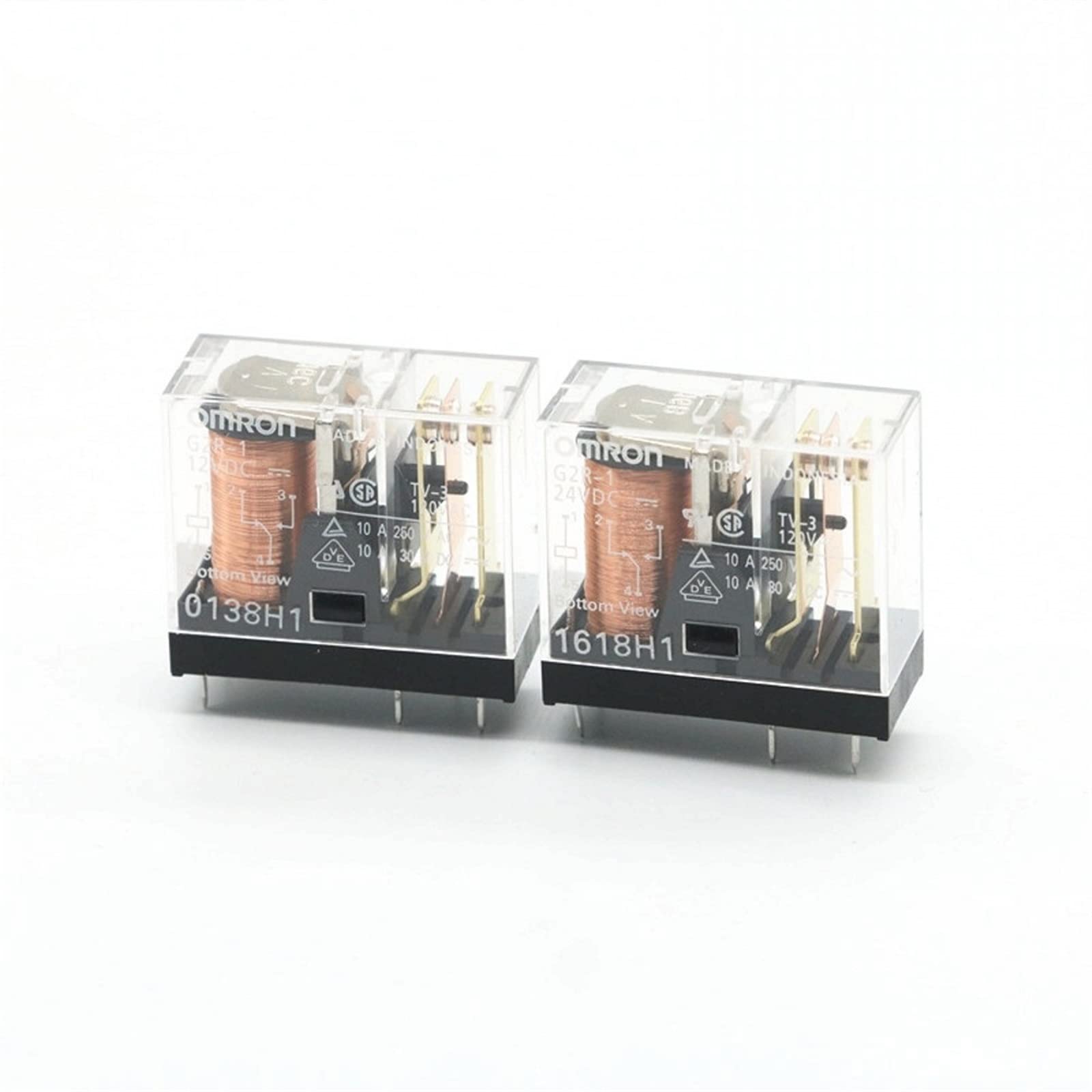 GJZIFGFWQ 10 PCS Relay G2R-1-12VDC G2R-1-DC24V a Group of Conversion 5 feet 10A Power relays 12V/24V 5PIN(12V)