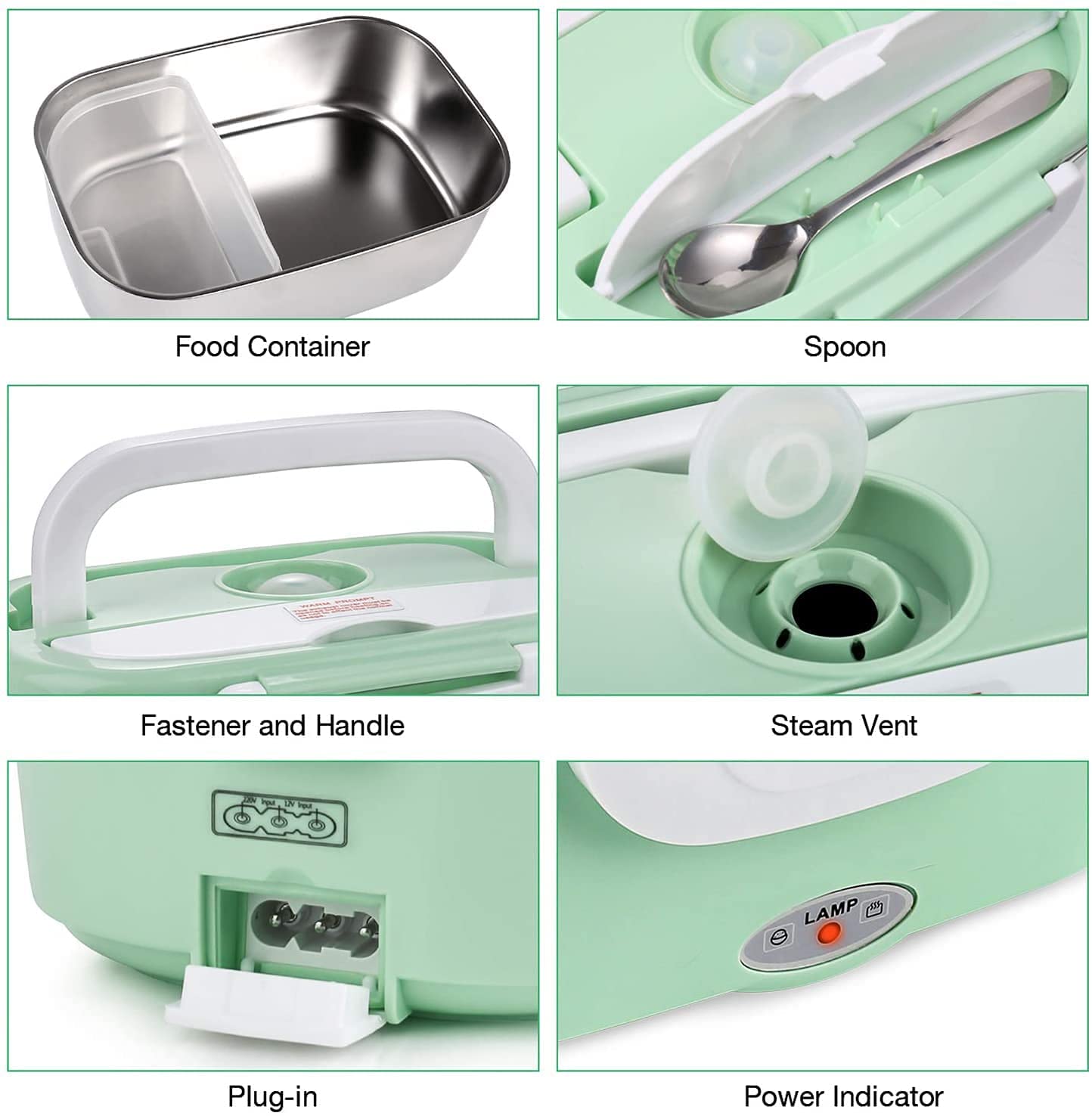 Boîte-repas électrique Portable Avec 2 Compartiments - Chauffe Vos Plats En 15 Min - Pour Voiture, Bureau Et Maison