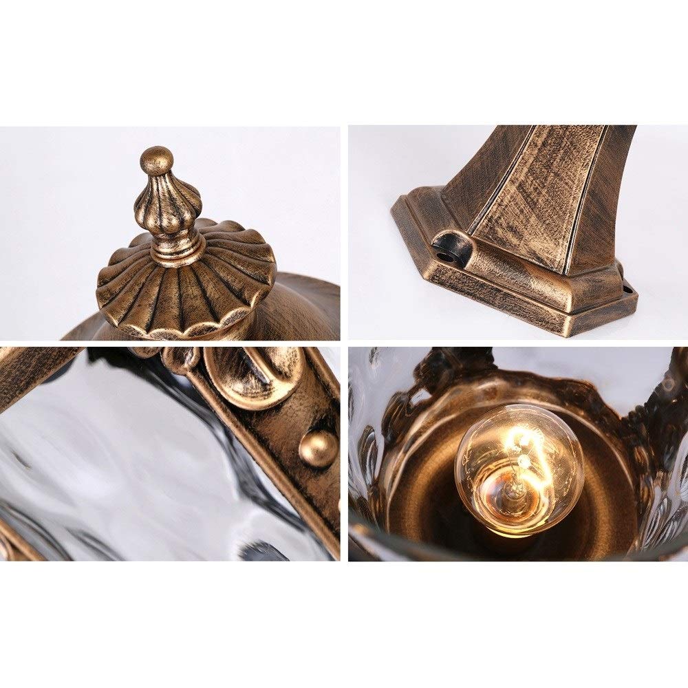 Wodoodporne,zabytkowe szklane słupki oświetleniowe IP55,zewnętrzne,europejskie,retro,przemysłowe,aluminiowe,E27,lampy kolumnowe,dom,willa,ogród,ulica,drzwi,dekoracyjne,słupki oświetleniowe,dekoracje