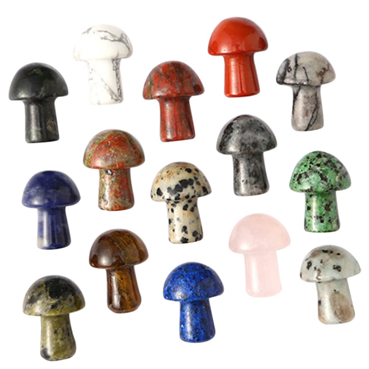 TOYANDONA 3 Sätze Kristall-pilz-Ornament Pilzkristalle Masse Pilzsteine Pilz Zeug Pilz-Aquarium-Dekorationen Mini-kristallpilz Winzige Pilze Naturstein Zufällige Farbe 15 Stück * 3