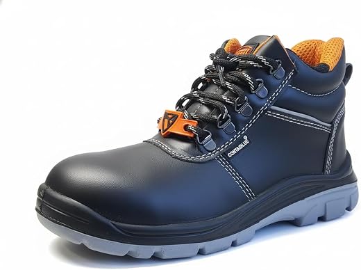 Contablue Lightweight Industrial Safety Shoes for Men | Composite Toe Protection | 100% Vegan Microfiber Work Shoes | High...