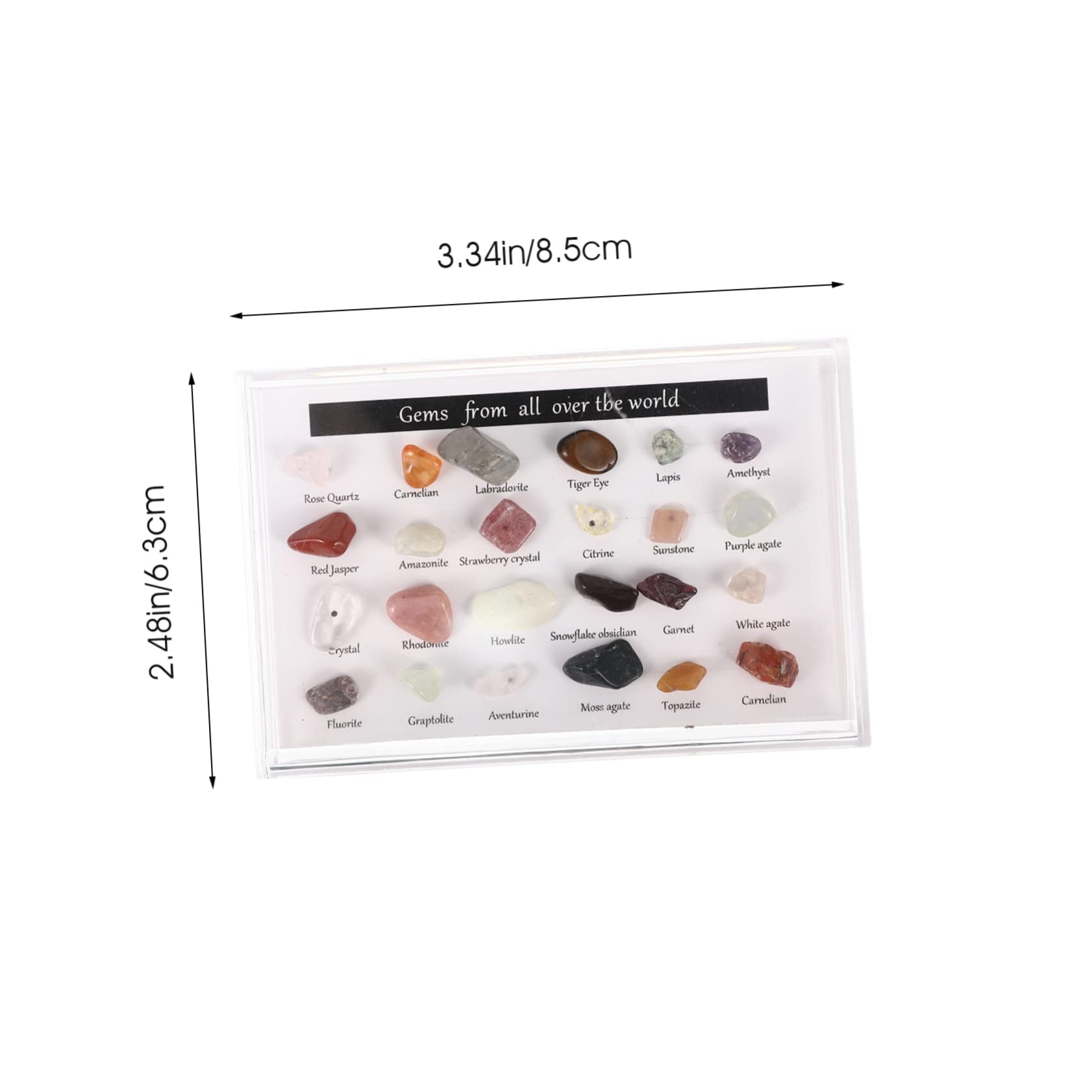 PERSELOSO Teaching Mineral Stone Specimen Set 24pc Natural Stone Sample Decorative Rocks Geology Education