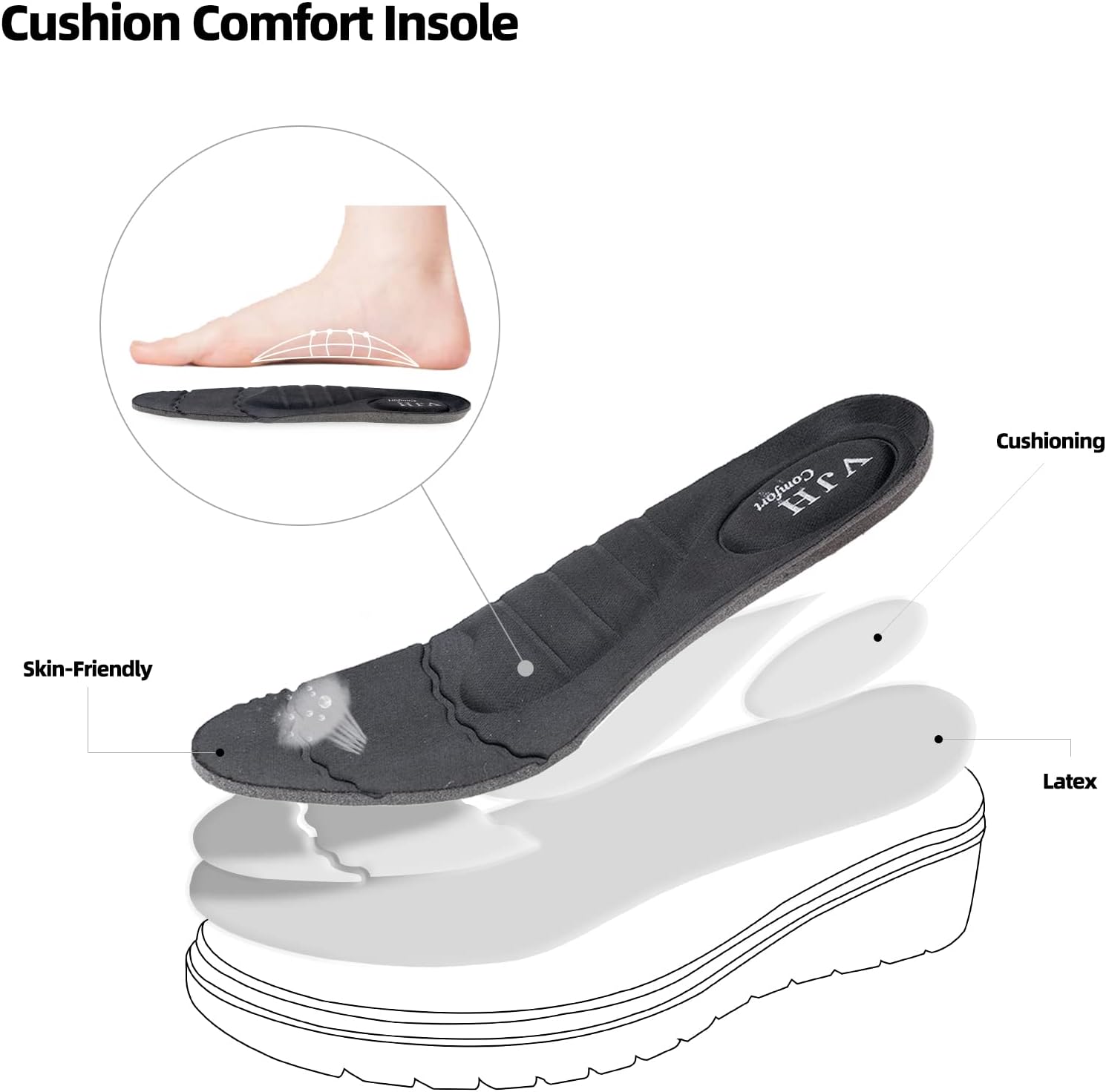 VJH confort Women’s Loafers Round Toe Slip on Comfort Arch Support Walking Shoes - Image 4