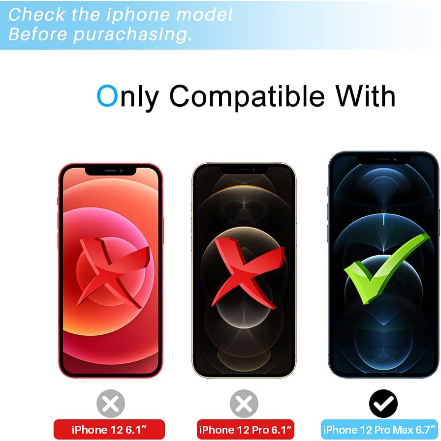 LϟK 2 Pack Privacy Screen Protector Compatible for iPhone 12 Pro Max 5G 6.7 inch with 2 Pack Camera Lens Protector, Tempered Glass, Case Friendly, No Bubble, Installation Tray