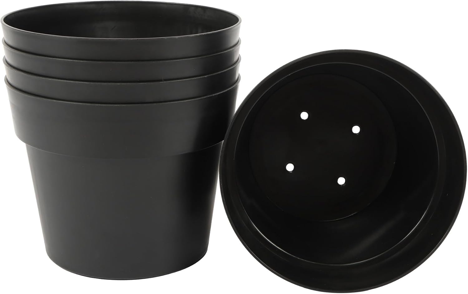 5 Pack Planter Nursery Pot 5 Gallon Pots for Plants, Black Injection Molded Plastic Nursery Pots, Bulk Plant Container for Indoor Outdoor 5 Gal 5-Pack