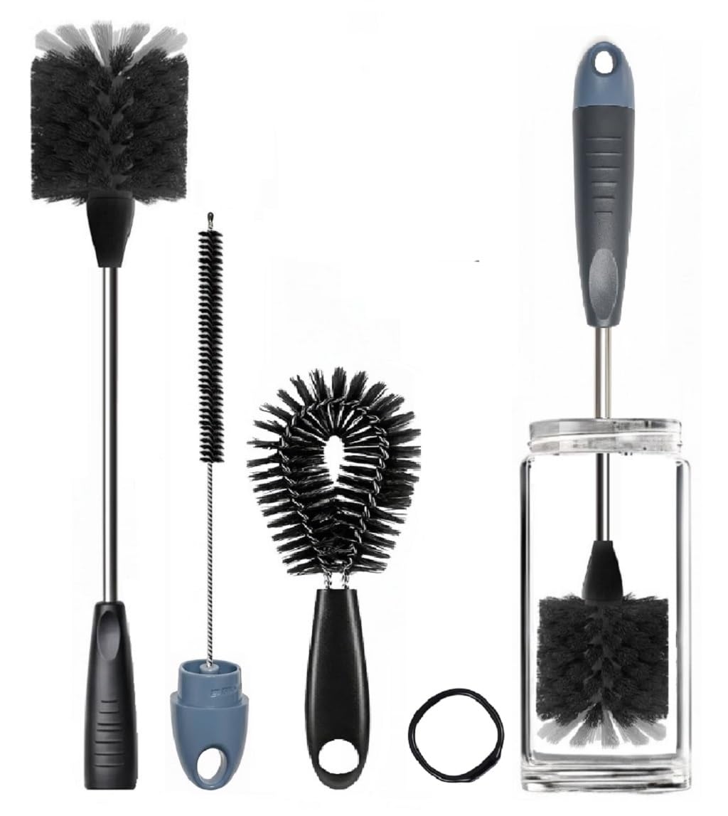 3Pcs Bottle Cleaner Brush Set, 15 inch Long Handle Washing Bottle Cleaning Brushes for Narrow Neck Water Bottles Tumblers Straws Coffee Mugs Sport Bottles Flasks and Thermos Lid Cup Brush