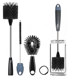 3Pcs Bottle Cleaner Brush Set, 15 inch Long Handle Washing Bottle Cleaning Brushes for Narrow Neck Water Bottles Tumblers Straws Coffee Mugs Sport Bottles Flasks and Thermos Lid Cup Brush - Amazon product rated Grade A