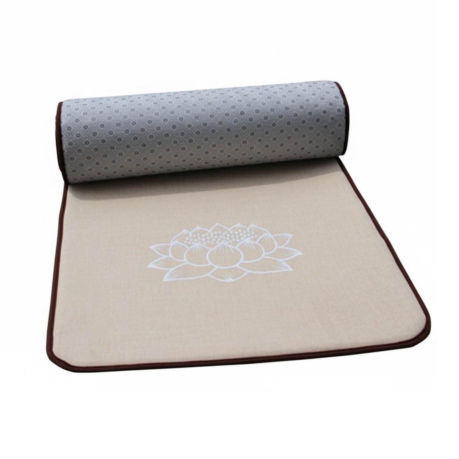 Cuscino da Preghiera in Lino Tappetino Meditazione Tappeto Devozione Cuscino Prostrazione con Nucleo Spugnoso Ammortizzante E Base Antiscivolo Adatto, Lino, 80 220cm