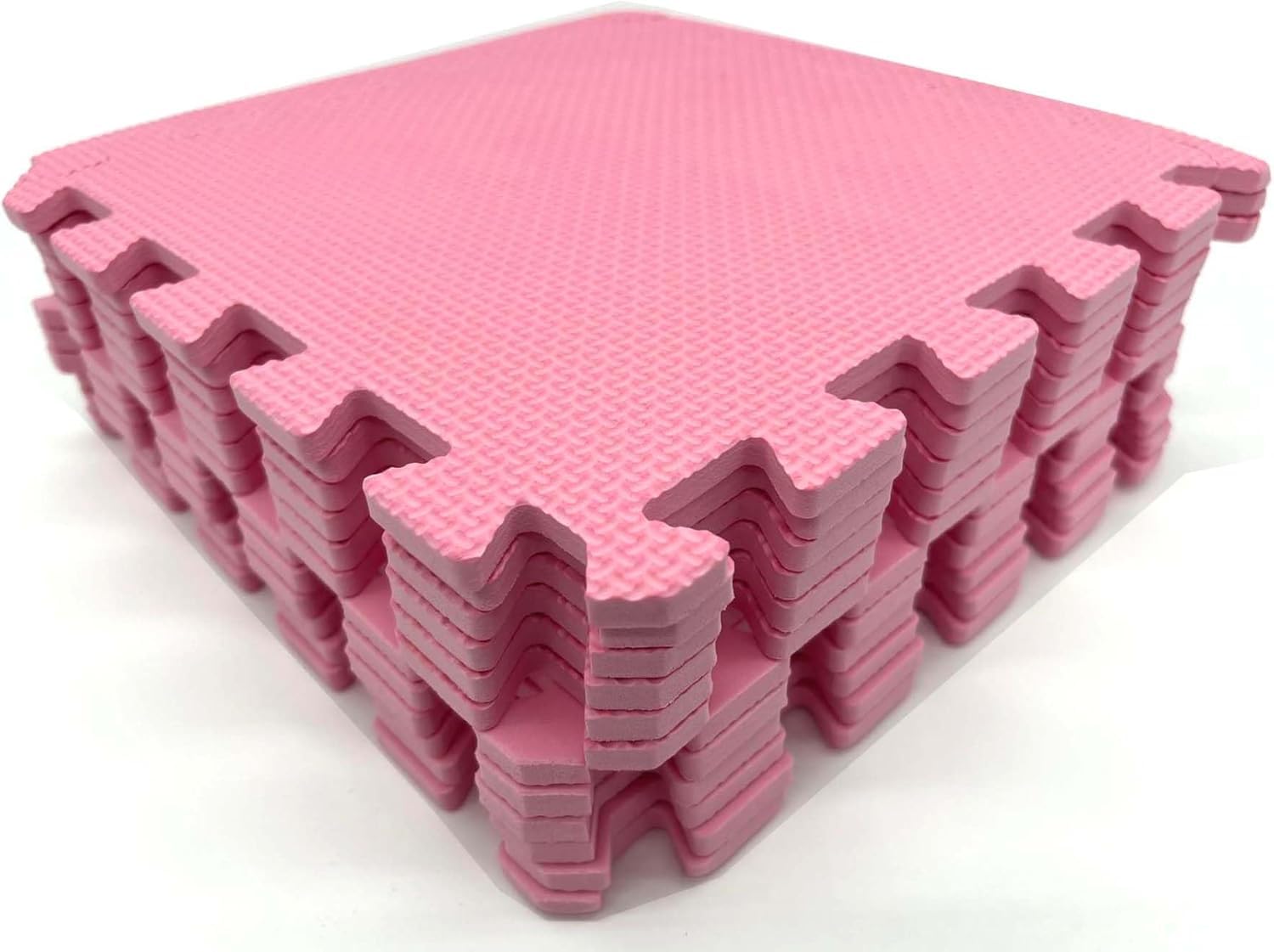 MaTvize Eva Foam Baby Play Mat – 24Pcs (29x29cm) 8mm Thick Soft Baby Pink & Light Green Interlocking Floor Tiles, Waterproof, Non-Slip, Safe Matting for Kids (Baby Pink+Baby Green, 24 Pack)