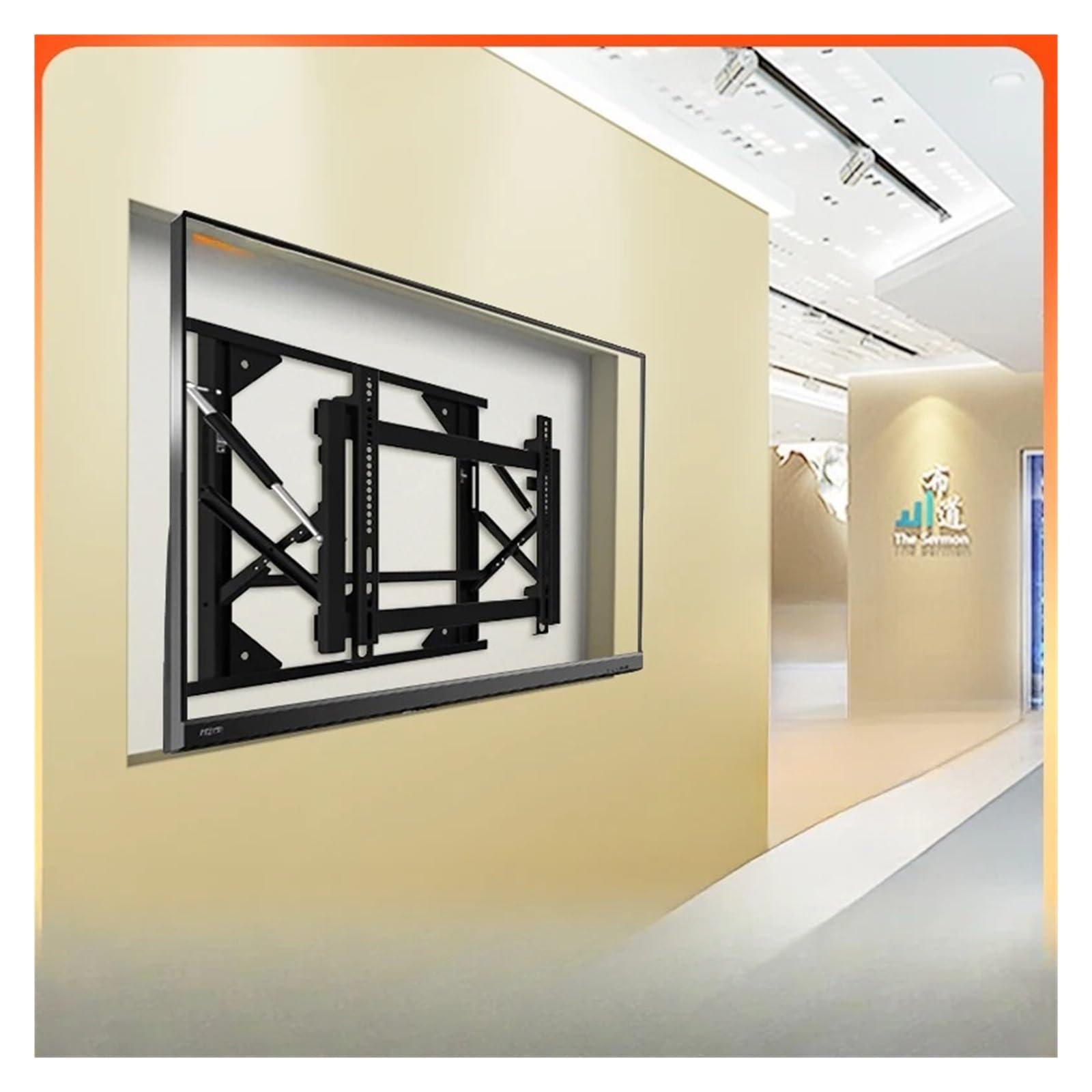 Adatto for TV LCD Da 49-50 Pollici, Staffa Idraulica Pull-push Pieghevole Integrata(Vertical installatio)