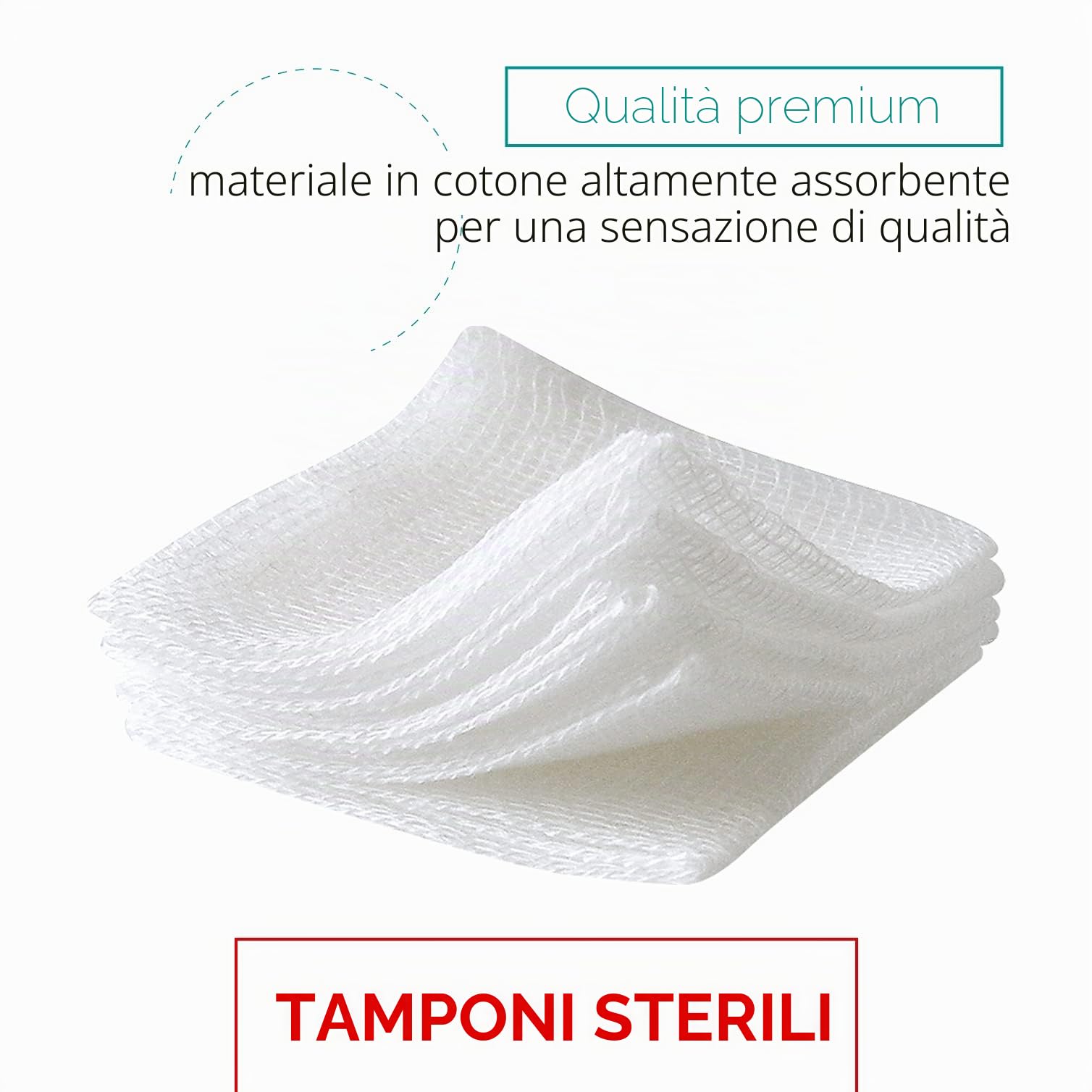 Medrull Compresse sterili, 20 buste x 5 pezzi (100 pezzi), 8 strati, 10 cm x 10 cm