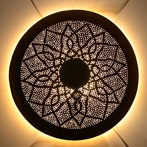 Applique murale orientale en laiton D 57 cm Applique murale intérieure pour un motif féerique inspiré des 1001 nuits | Véritable artisanat du Maroc | 100 %...