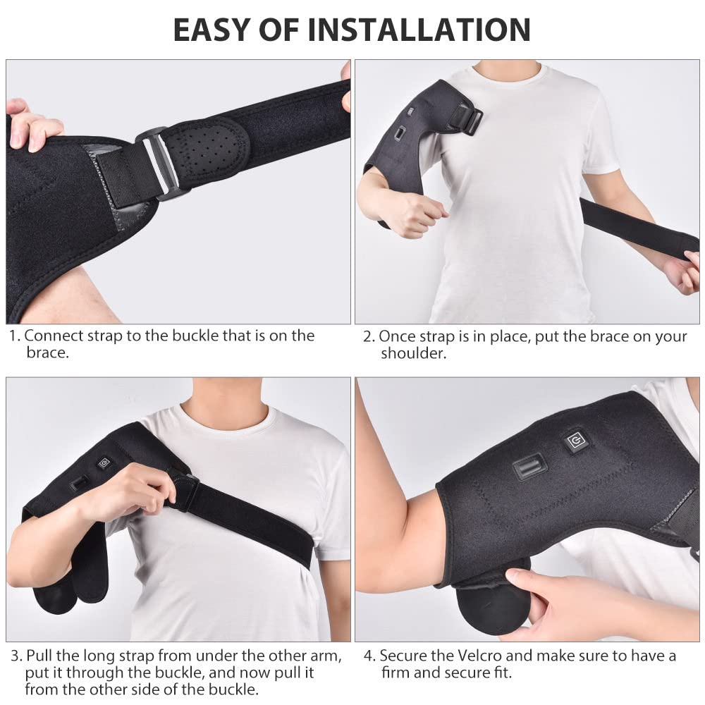 Hombreras de Masaje, Calefacción, Adjustable Hombrera Neopreno, Adecuado para Tendinitis Hombro, Artritis, Dolor Muscular