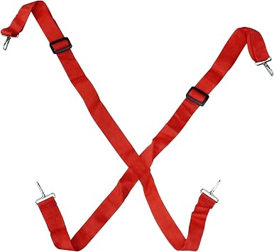 Zorfeter Adjustable Marching Snare Drum Sling Strap, Nylon Double Shoulder Strap with Metal Hook Percussion Accessories 70 to 140cm Length
