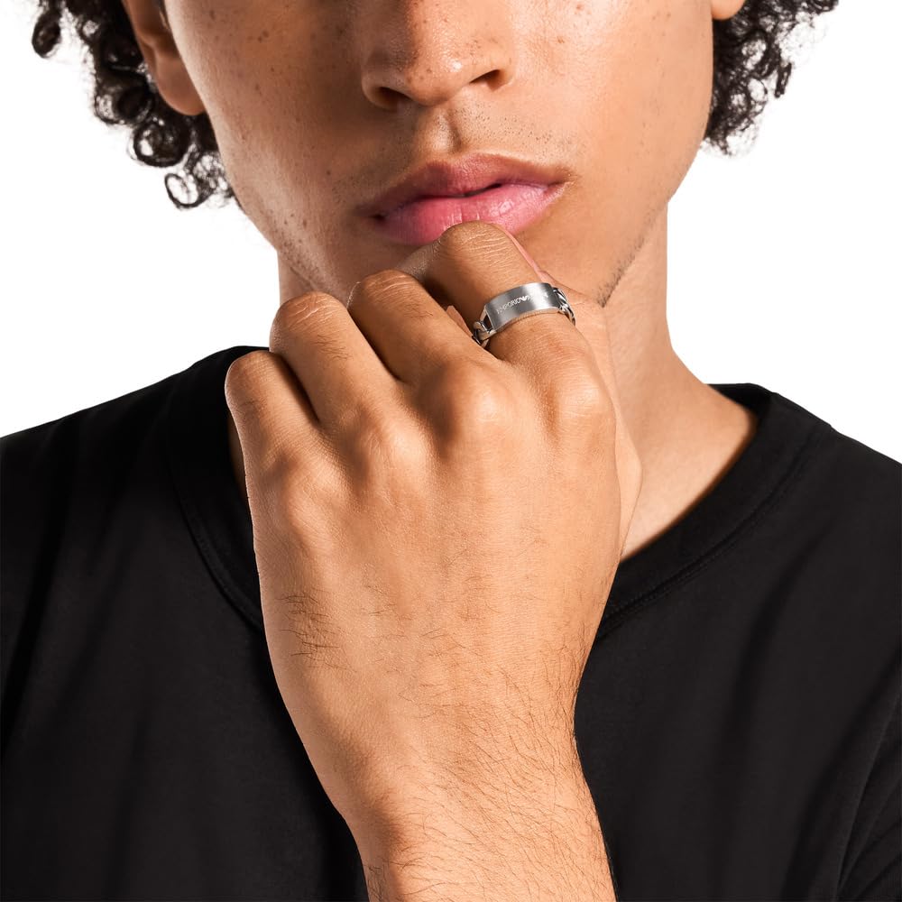 Emporio Armani Herren Silberfarbener Ring, EGS33050409