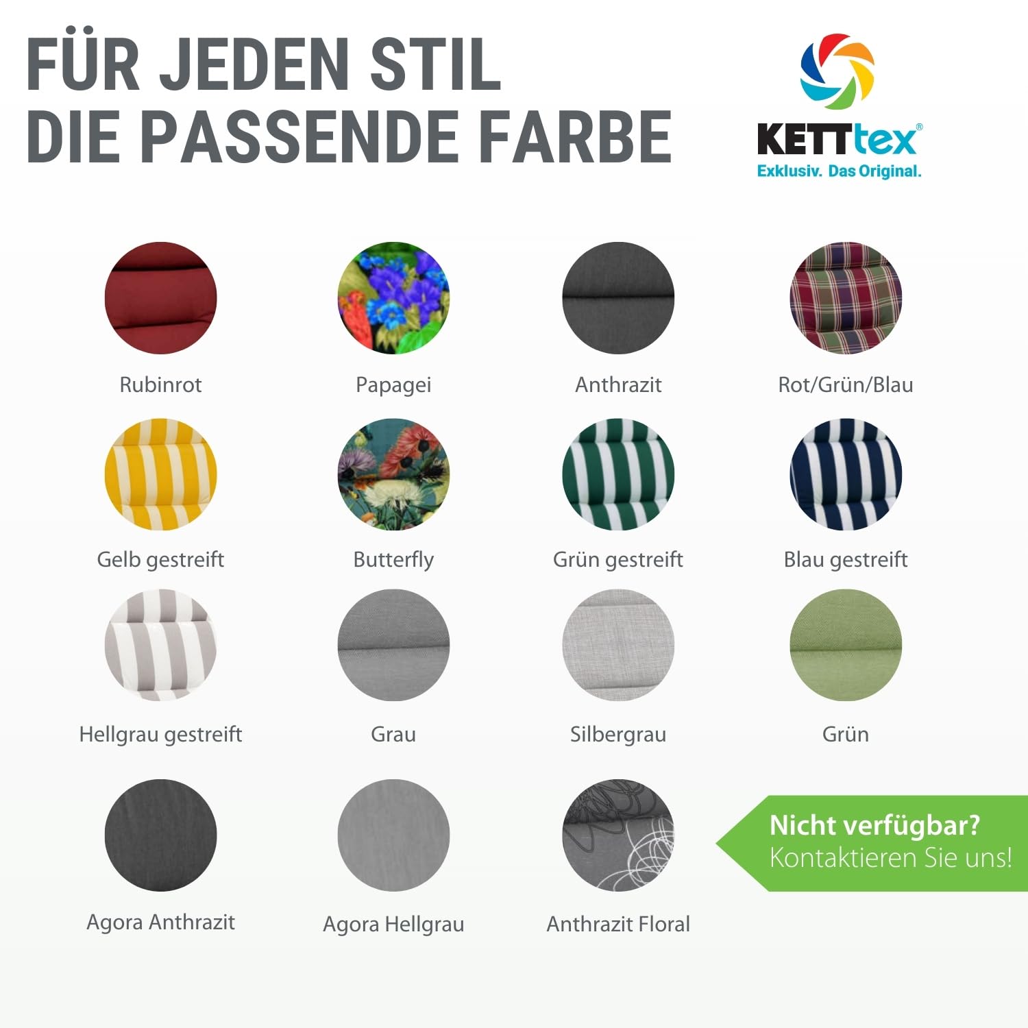 Auflage Hochlehner hellgrau gestreift I Gartenstuhl Polster 120x50x7cm I hochwertige & Pflegeleichte Sesselauflage I Wetter- & formbeständige StuhlauflageI KTH3 Sitzauflage