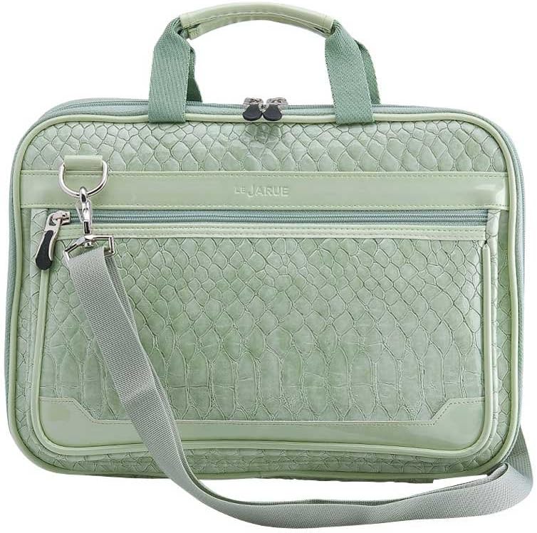Lejarue Women's Embossed Crocodile 13.3 Inch - 14 Inch Laptop / 13 Inch MacBook Air Padded Bag - Lily Green