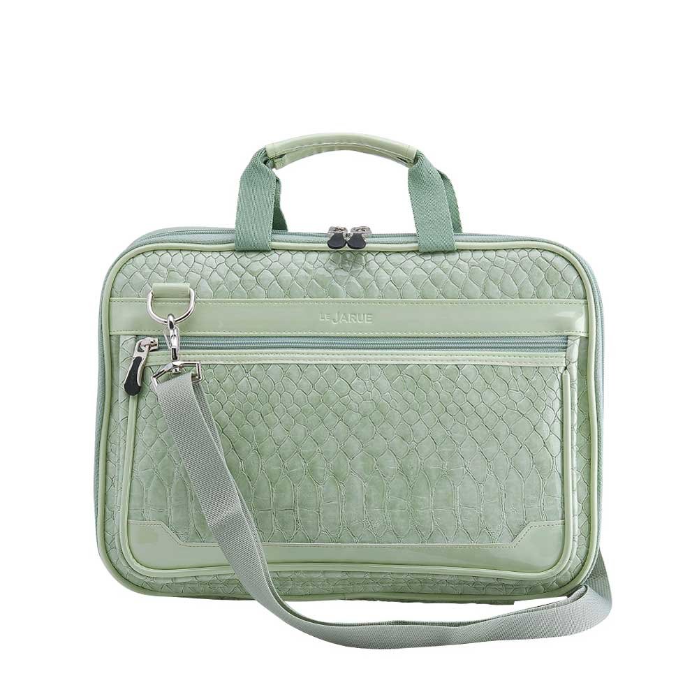 Lejarue Women's Embossed Crocodile 13.3 Inch - 14 Inch Laptop / 13 Inch MacBook Air Padded Bag - Lily Green