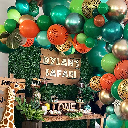 Jungle Safari Birthday Party Decorations - 151 Pack Safari Animal Balloon Garland Arch Kit With Palm Leaves For Kids Boys Jungle Safari Baby Shower Wild One Birthday Party Decorations #TOP7