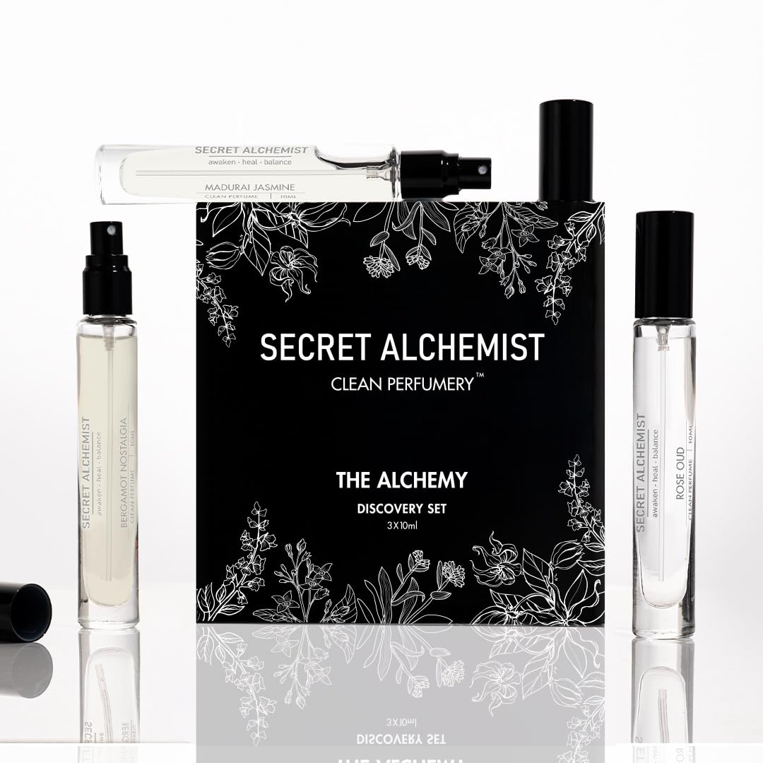 The Alchemy Discovery Set of 3 Clean Perfumes EDP | Rose Oud, Bergamot Nostalgia, Madurai Jasmine | Travel & Pocket friendly perfume kit for Gifting |10ml x 3-image-15